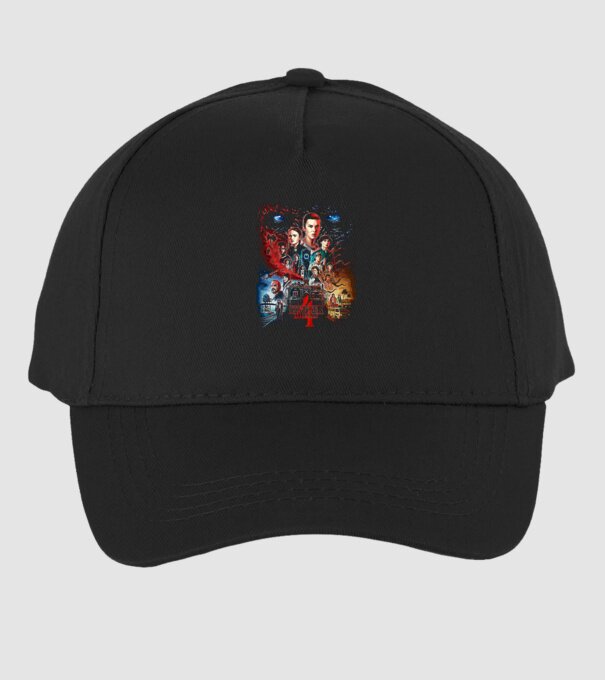stranger things poster model negru pe tricou