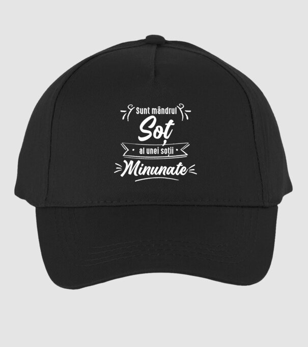 Sunt mândrul soț al unei soții minunate model negru pe tricou