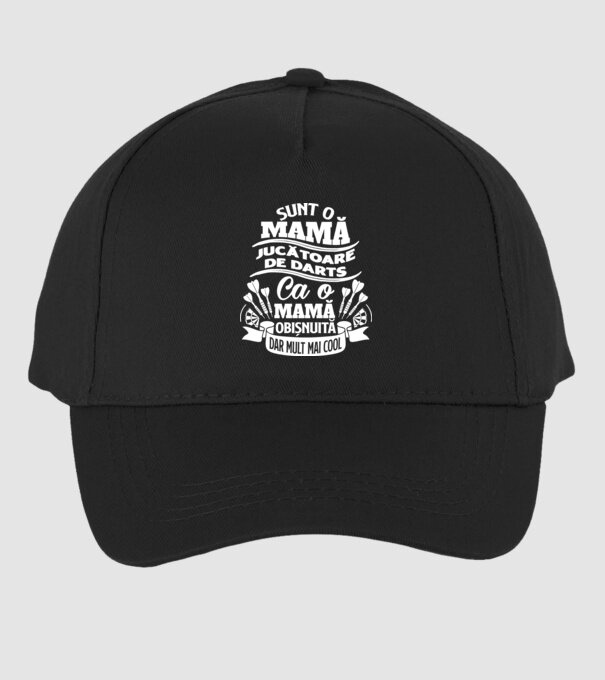 Sunt o mamă jucătoare de darts, ca o mamă obișnuită, dar mult mai cool model negru pe tricou