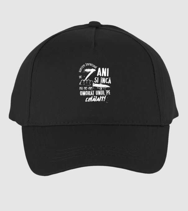 Suntem împreună de 7 ani model negru pe tricou