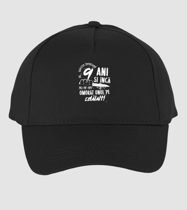 Suntem împreună de 9 ani model negru pe tricou
