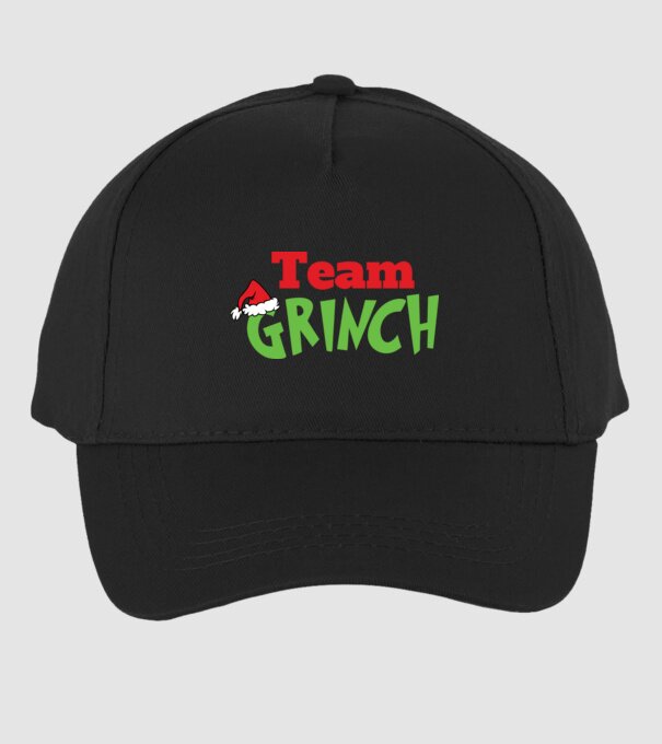 Team Grinch model negru pe tricou