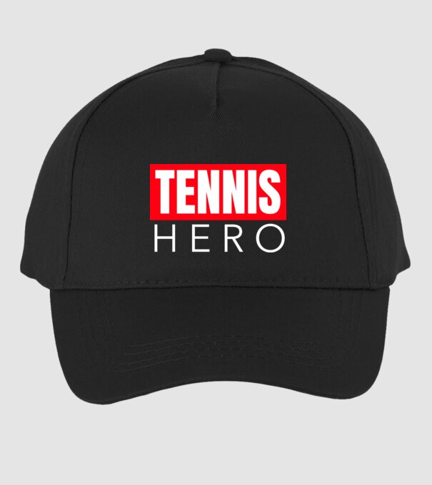 TENNIS HERO model negru pe tricou