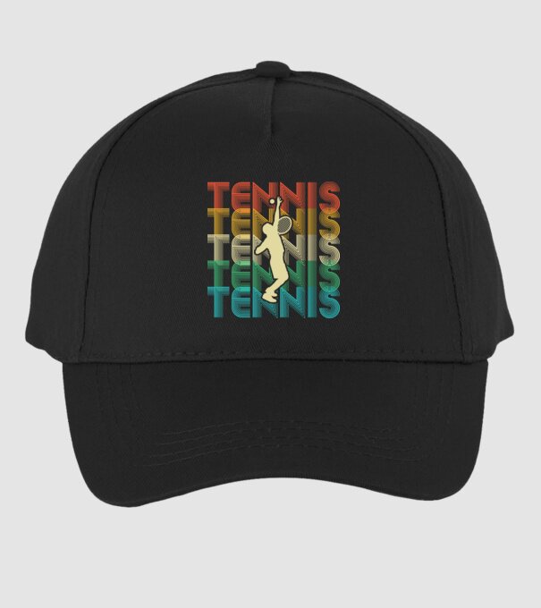 Tennis retro model negru pe tricou