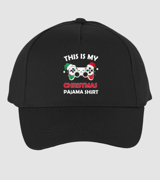 This is my christmas pajama model negru pe tricou