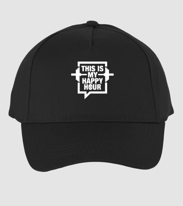 this is my happy hour model negru pe tricou