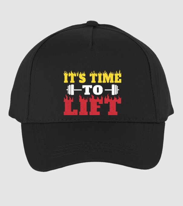 Time to lift model negru pe tricou