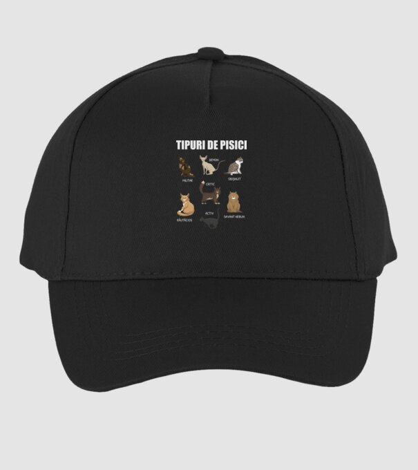 Tipuri de pisici model negru pe tricou