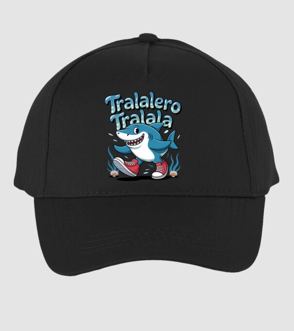 Tralalero Tralala drăguț model negru pe tricou