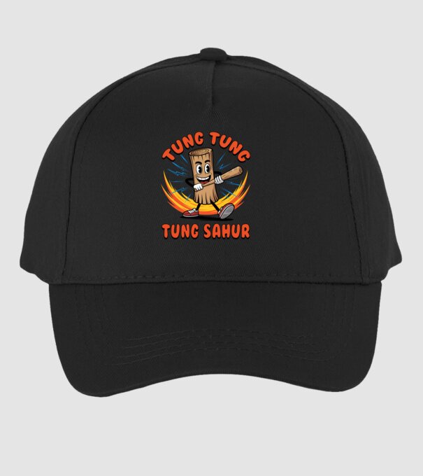 Tung Tung Tung Sahur drăguț model negru pe tricou