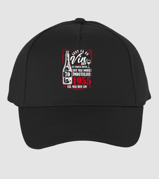 Un Vin Bun 1955 - Negru model negru pe tricou