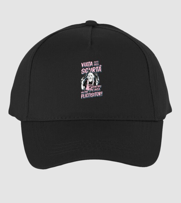 viata este prea scurta pentru a avea un par plictisitor model negru pe tricou
