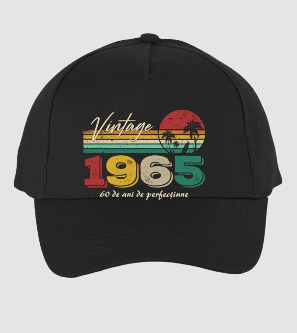 VINTAGE 1965 model negru pe tricou