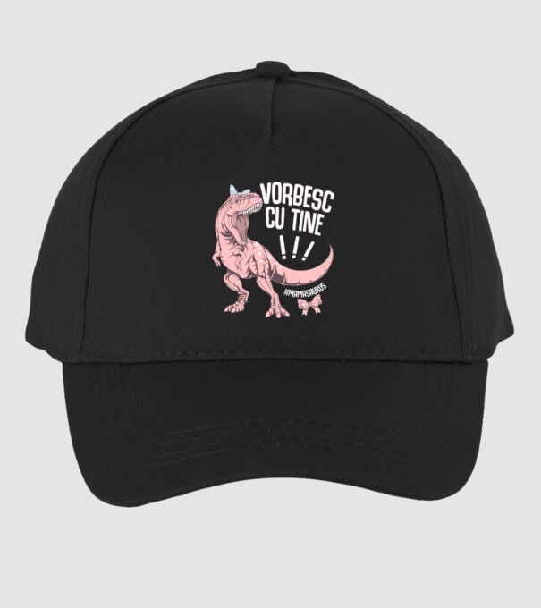 Vorbesc cu tine! #mamasaurus model negru pe tricou
