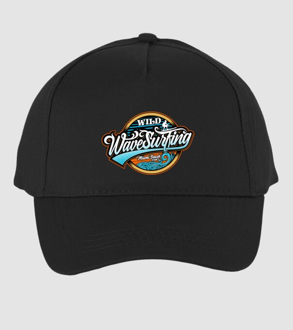 WaveSurfing model negru pe tricou
