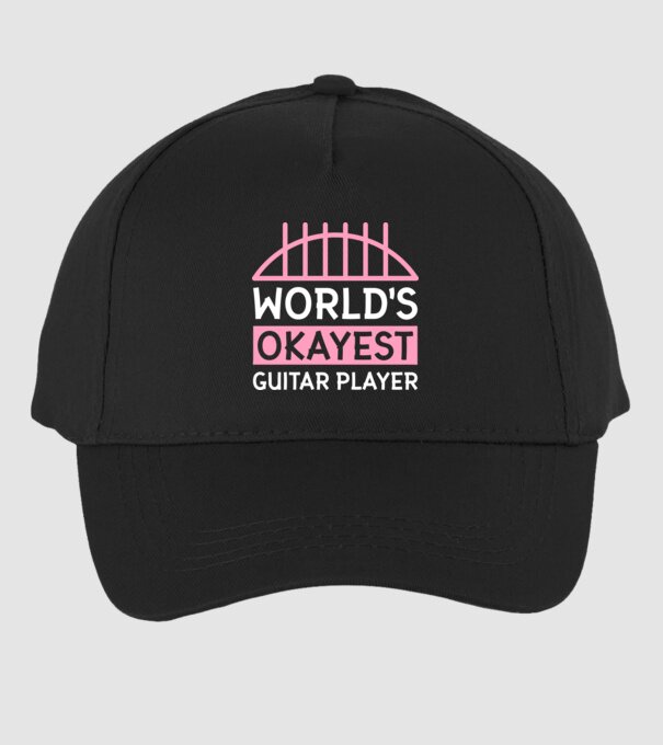 World's okayest guitar player model negru pe tricou