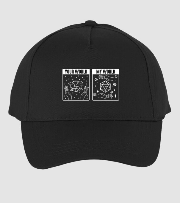 Your World My World model negru pe tricou