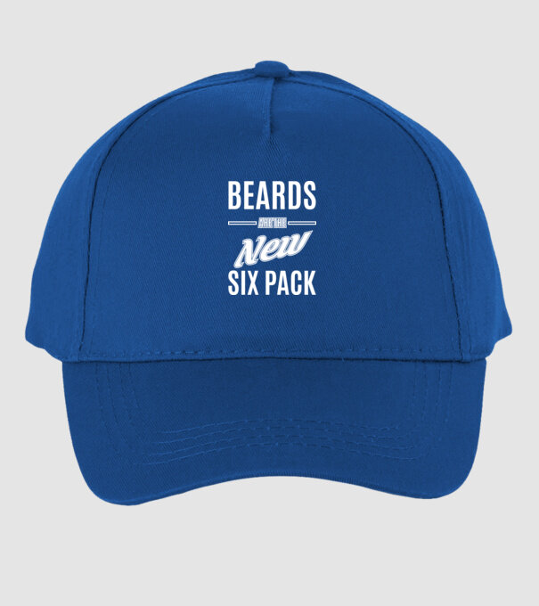 Beards are the new six pack model albastru regal pe tricou