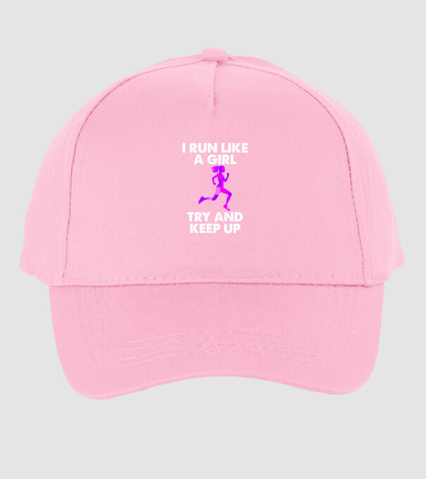 I run like a girl model roz deschis pe tricou