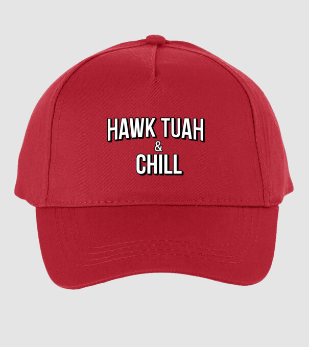 Hawk tuah and chill netflix model roșu pe tricou