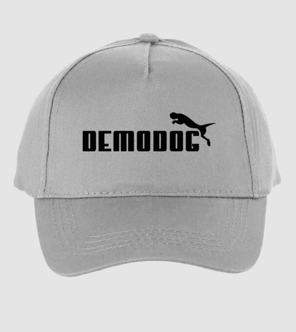 demodog logo black model gri pe tricou
