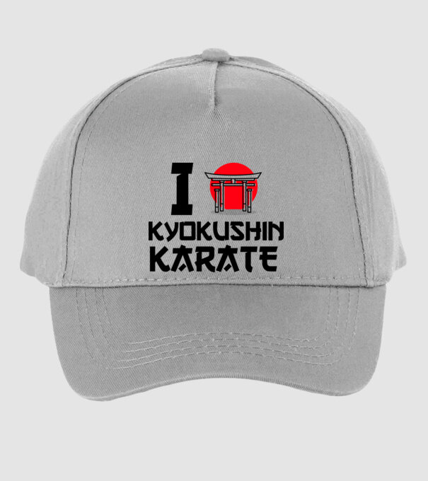 I love Kyokushin Karate model gri pe tricou