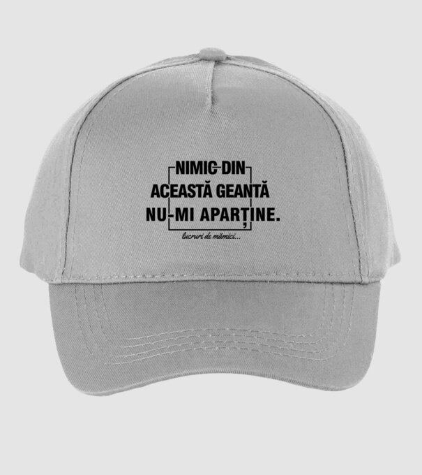 Nimic din această geantă nu-mi aparține. lucruri de mămici... model gri pe tricou