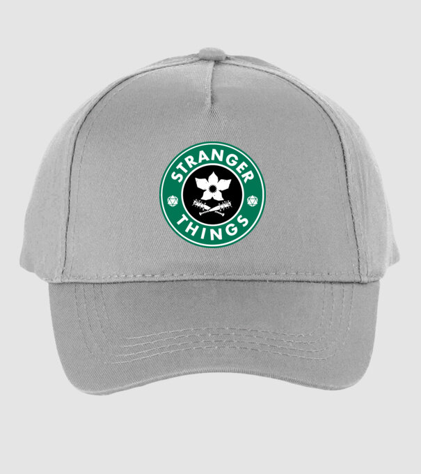 stranger things starbucks model gri pe tricou