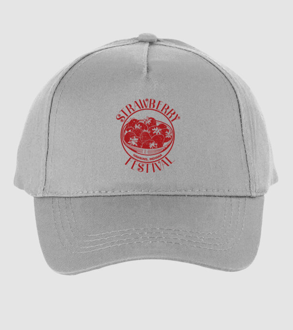 strawberry festival stranger things model gri pe tricou
