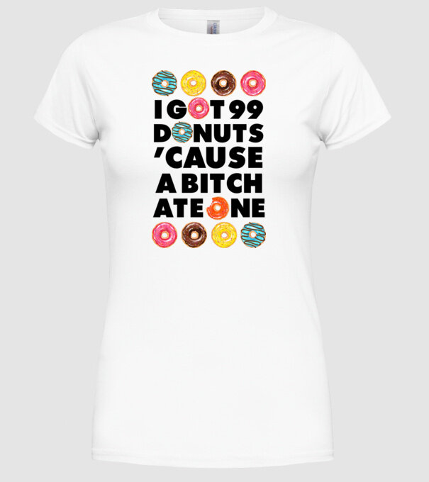 A bitch eat one model alb pe tricou