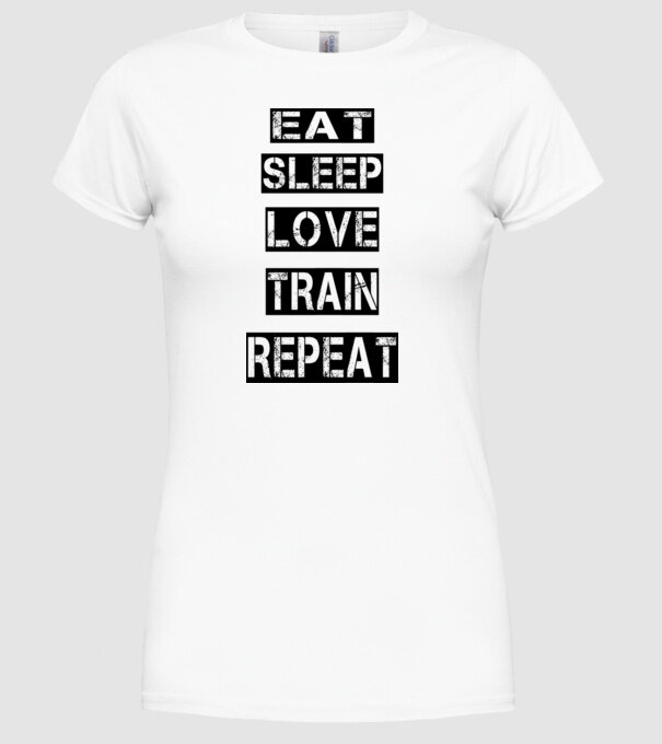 AET SLEEP LOVE TRAIN model alb pe tricou