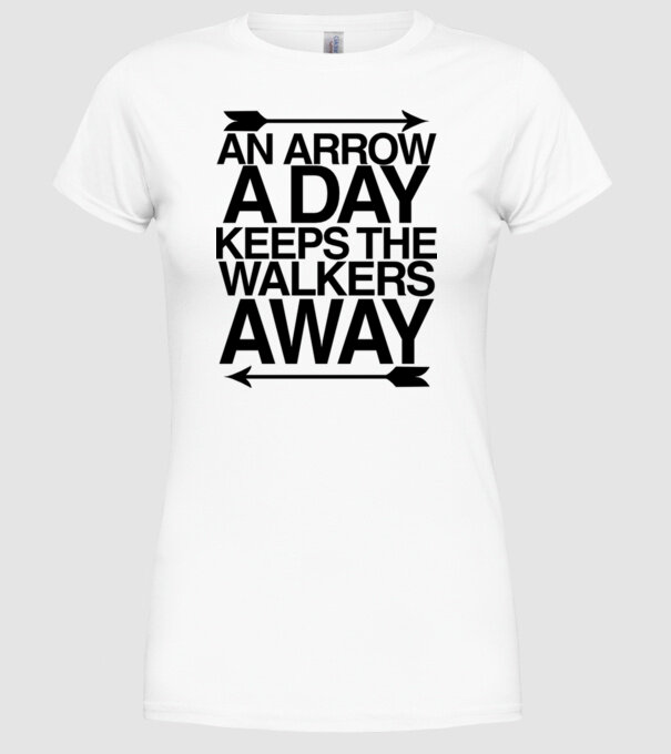 An arrow a day model alb pe tricou