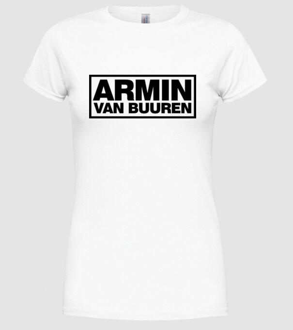 Armin Van Buuren logo model alb pe tricou