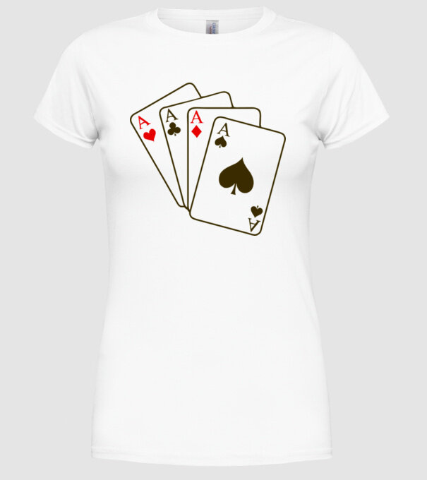 Ași model alb pe tricou