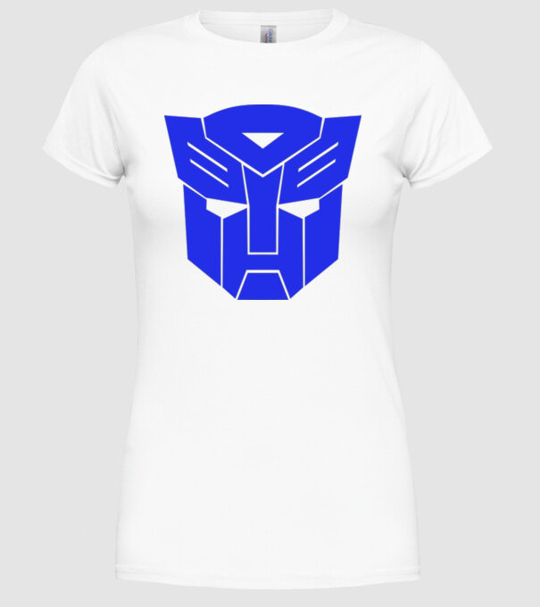 Autobot model alb pe tricou