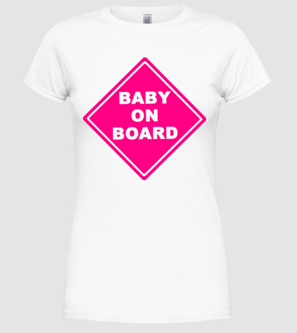Baby on board model alb pe tricou