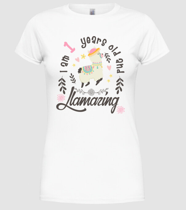 Birthday Llamazing 1 years old model alb pe tricou