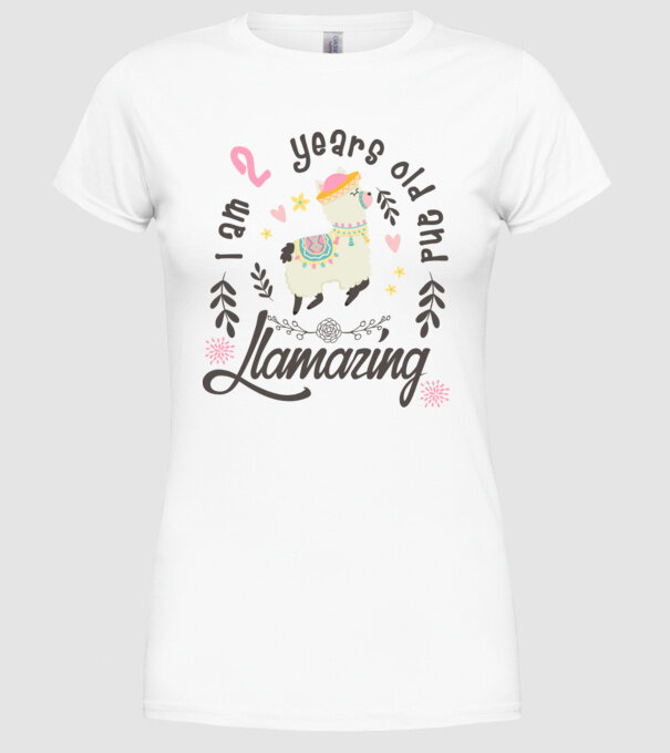 Birthday Llamazing 2 years old model alb pe tricou