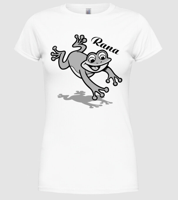Frog model alb pe tricou