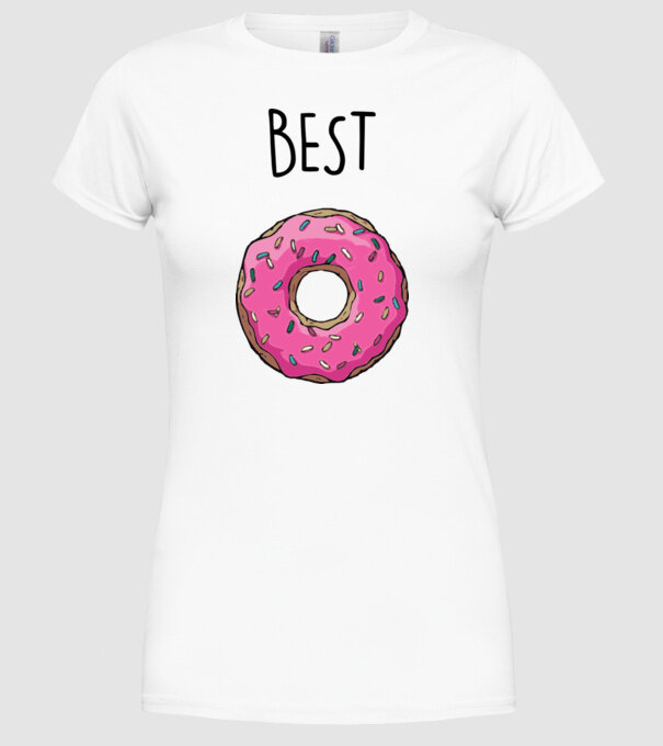 Best friends model alb pe tricou