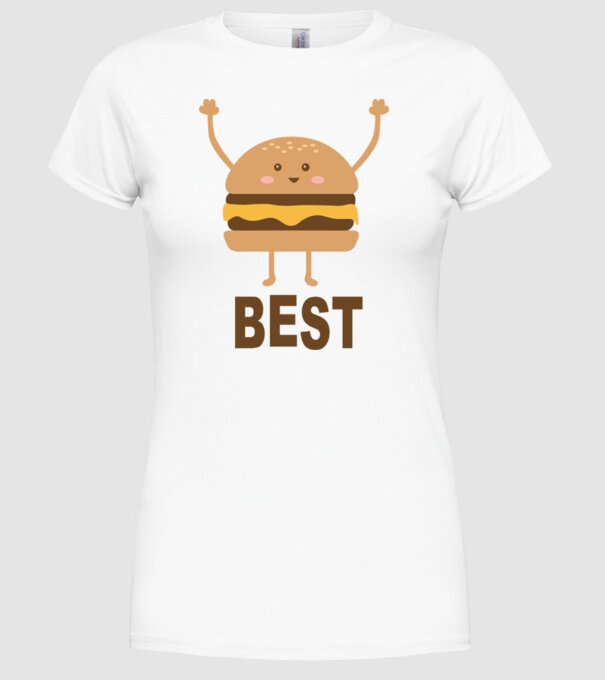 Best hamburger model alb pe tricou