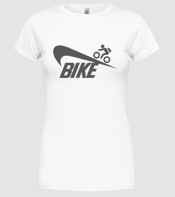 Bike logo model alb pe tricou