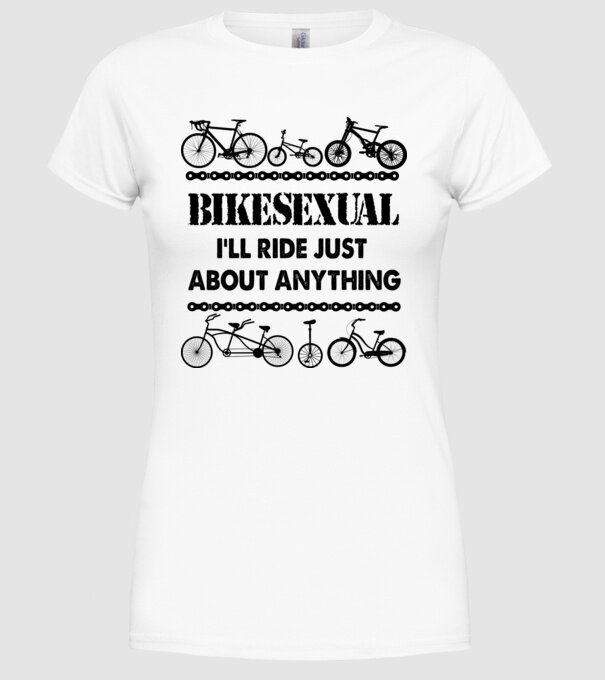Bikesexual model alb pe tricou