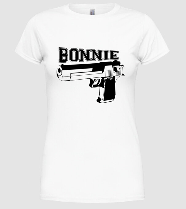 Bonnie model alb pe tricou