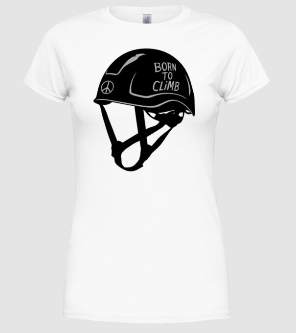Born to climb model alb pe tricou