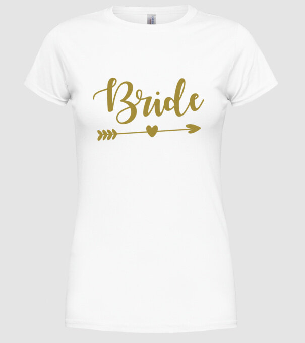 Bride model alb pe tricou