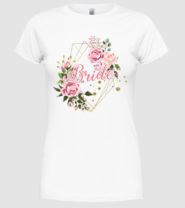 BRIDE roses floral model alb pe tricou