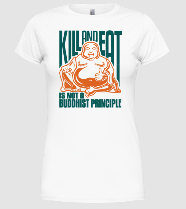 buddhist principle model alb pe tricou