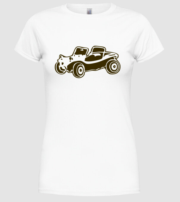 Buggy model alb pe tricou