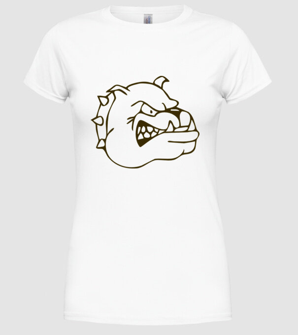Bulldog model alb pe tricou